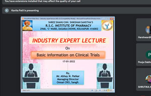 INDUSTRY EXPERT LECTURE organized on 17/01/2022